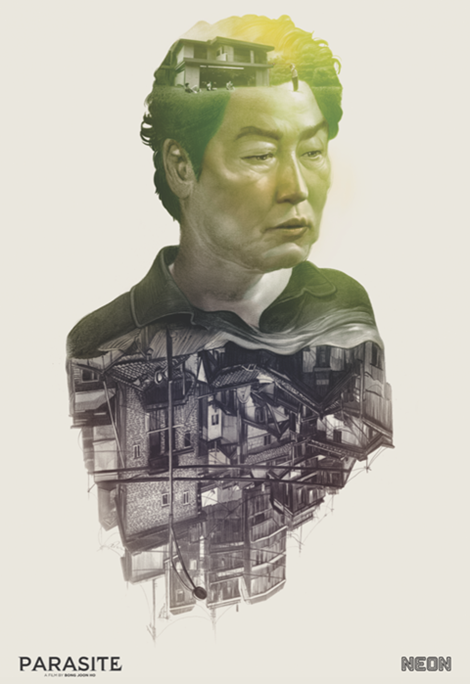 《寄生上流》海報不只有矇眼!石山水國畫、滿是獲獎桂冠、翻玩空間高低...... 20 張極富巧思的海報設計