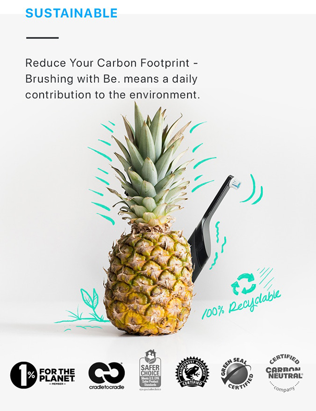 免電池、免充電、100% 可回收分解的手動式電動牙刷 Be.