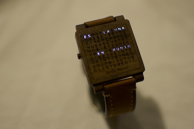 想看懂時間要先學好英語的錶 Wooden Word Watch