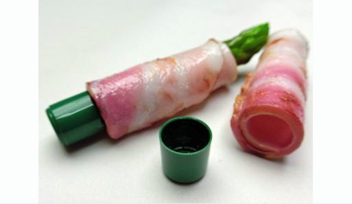 日本食物模型太罪惡，連印章外殼都變成培根烤蘆筍！