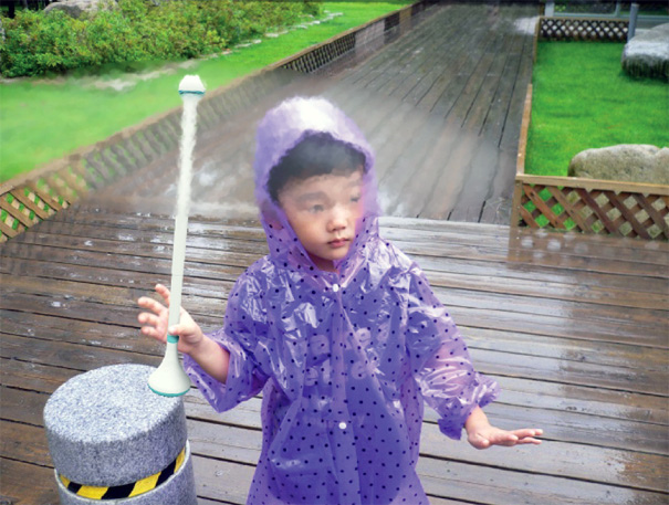 雨傘少了傘布怎麼遮雨?未來感的空氣雨傘發想中