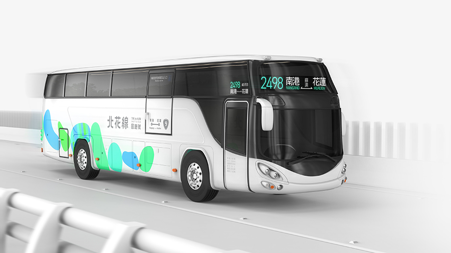 「北花線-回遊號」成台灣最美客運！採用花蓮藍綠色、鵝卵石打造視覺意象，並以減法設計創造質感