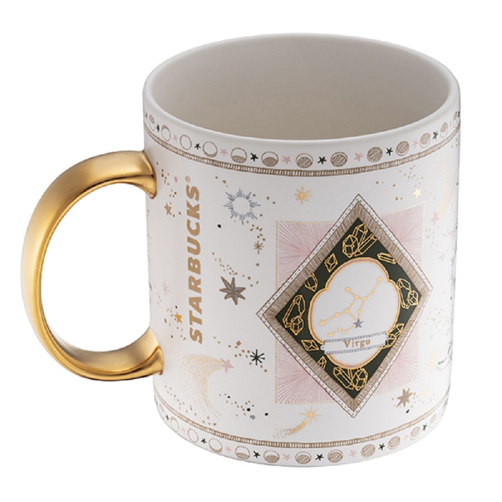 星巴克全新12星座馬克杯!精緻插畫遇上霧白釉色、金把手、燙金禮盒