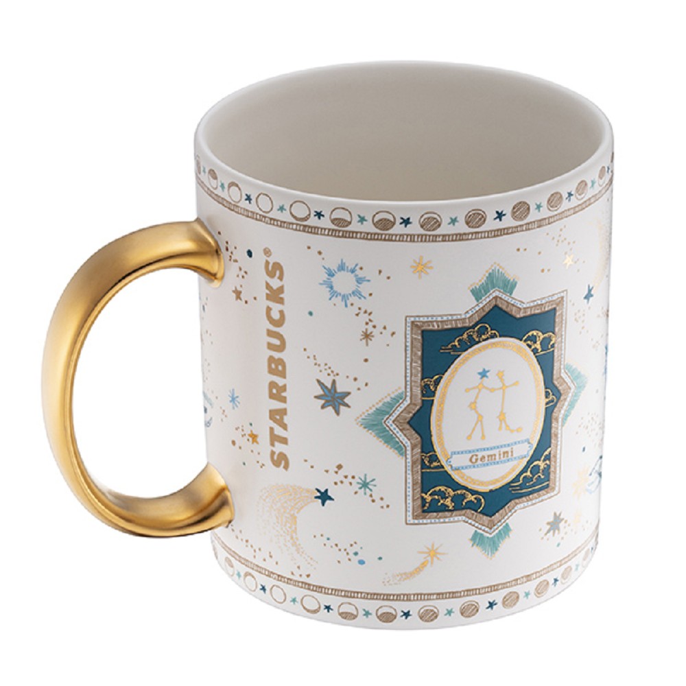 星巴克全新12星座馬克杯!精緻插畫遇上霧白釉色、金把手、燙金禮盒