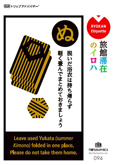 可愛手繪說明書，入住傳統日式旅店注意事項