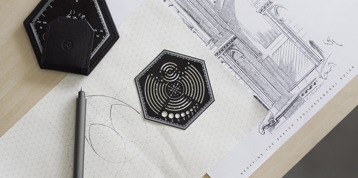 畫出完美設計的繪圖尺！「HEXAGONAL RULER 2.0」設計人必備質感製圖工具