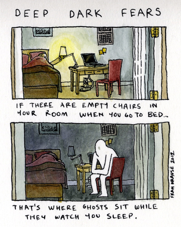 看完了心裡有點毛毛的...，利用插畫畫出人們最深的恐懼