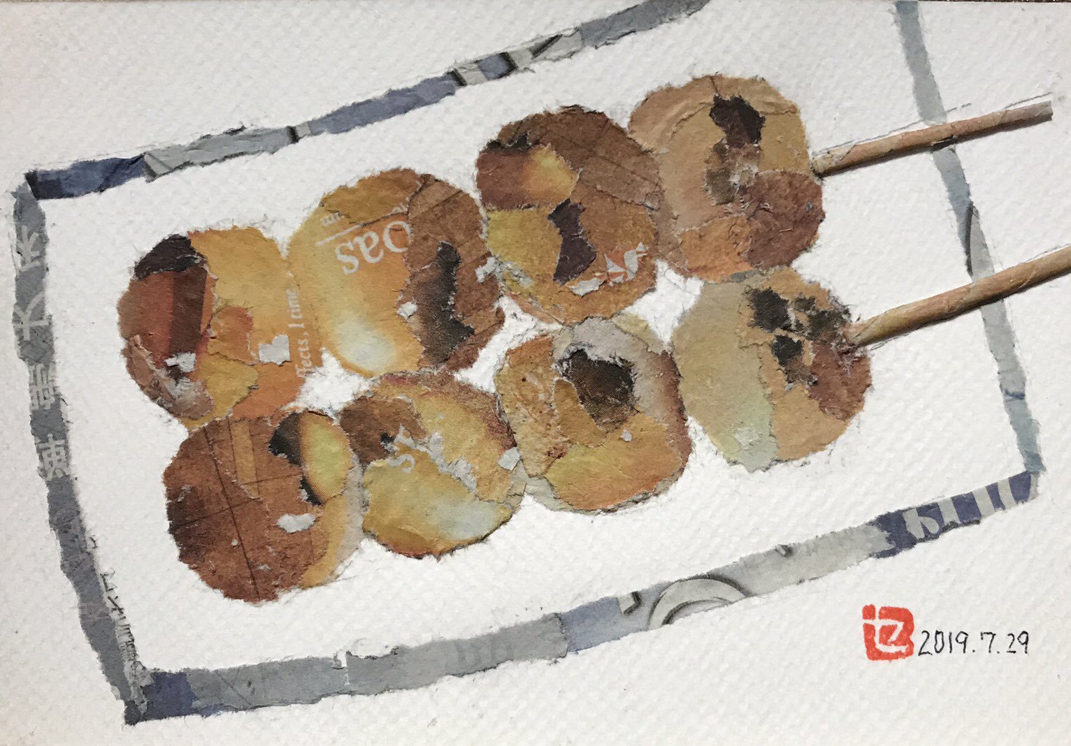 日本95歲奶奶療癒創作！用暖心手撕報紙拼貼畫走出喪夫之痛