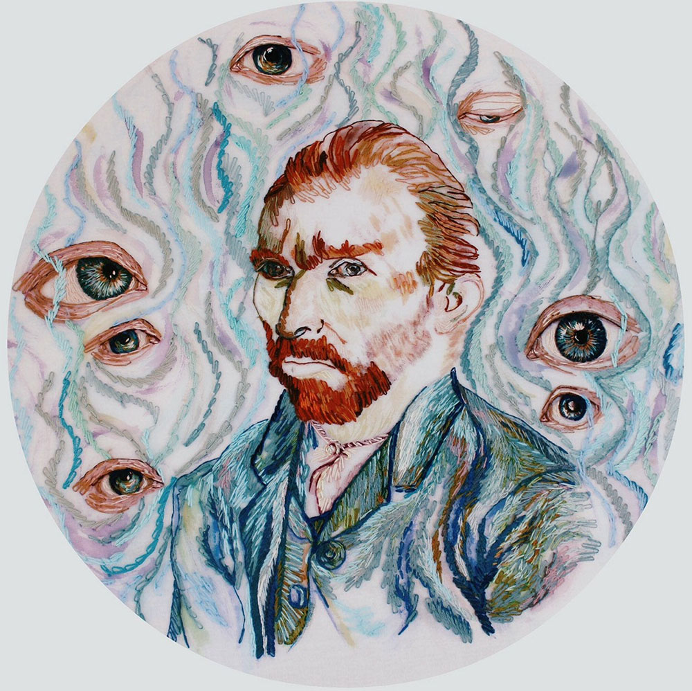 繡框裡的繽紛仙境！藝術家Katerina Marchenko用薄紗繡花展現斑斕世界