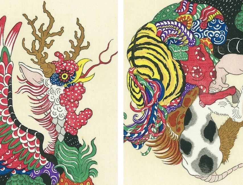 【人気急上昇】 雞牛豬羊都配！日本藝術家重新詮釋十二不像| 大人物- 89300 版画