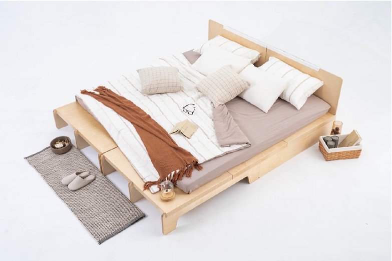 家具不再是搬家負擔，輕鬆組裝還能帶著走的「雙人模組床架」