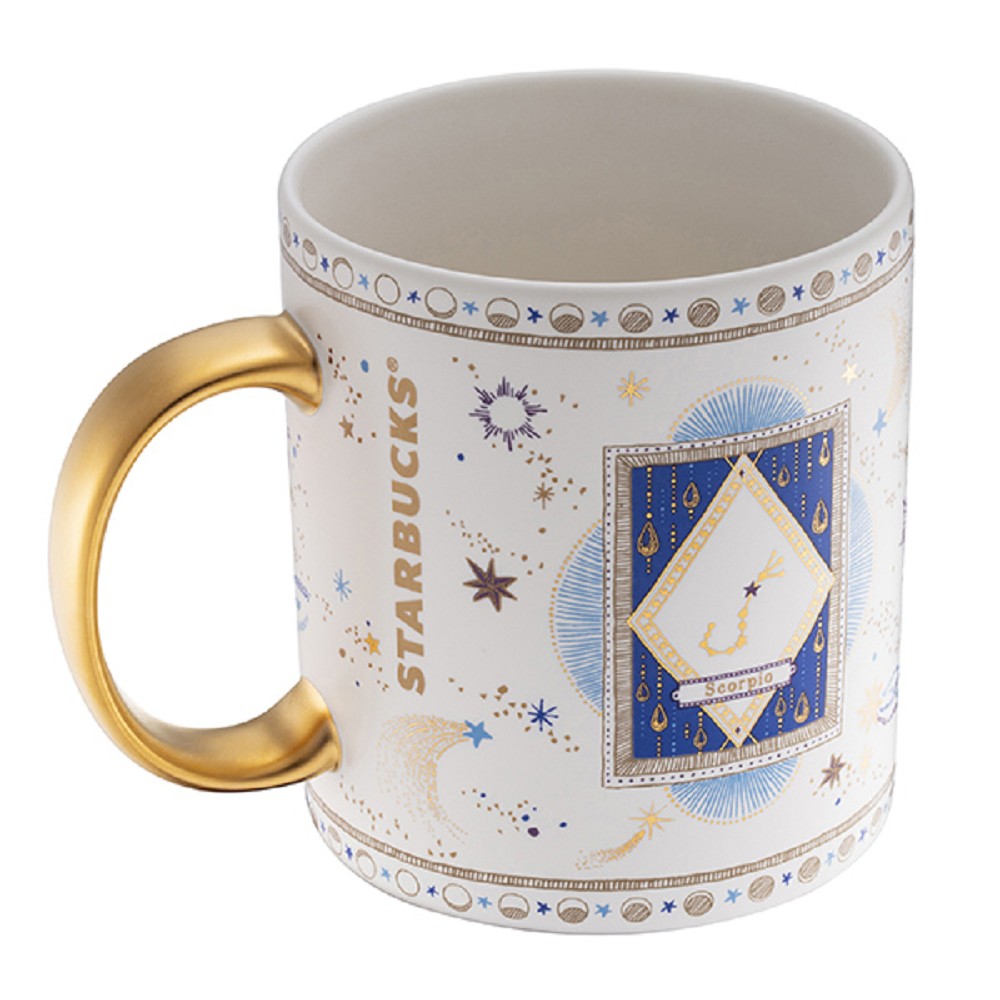 星巴克全新12星座馬克杯！精緻插畫遇上霧白釉色、金把手、燙金禮盒