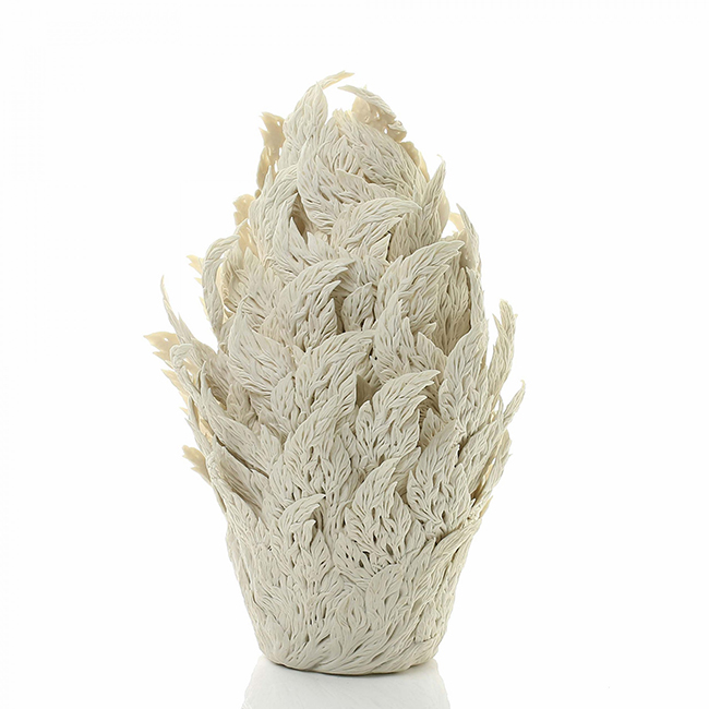 抹去眾人愛戴的艷麗，Hitomi Hosono 層疊植物陶瓷藝品