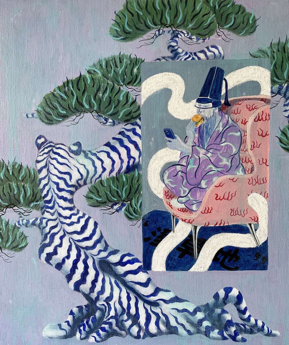 藝術家張簡士揚個展亮相台北奇想會！當古人穿梭現代、擁抱時空疆界的詼諧創作