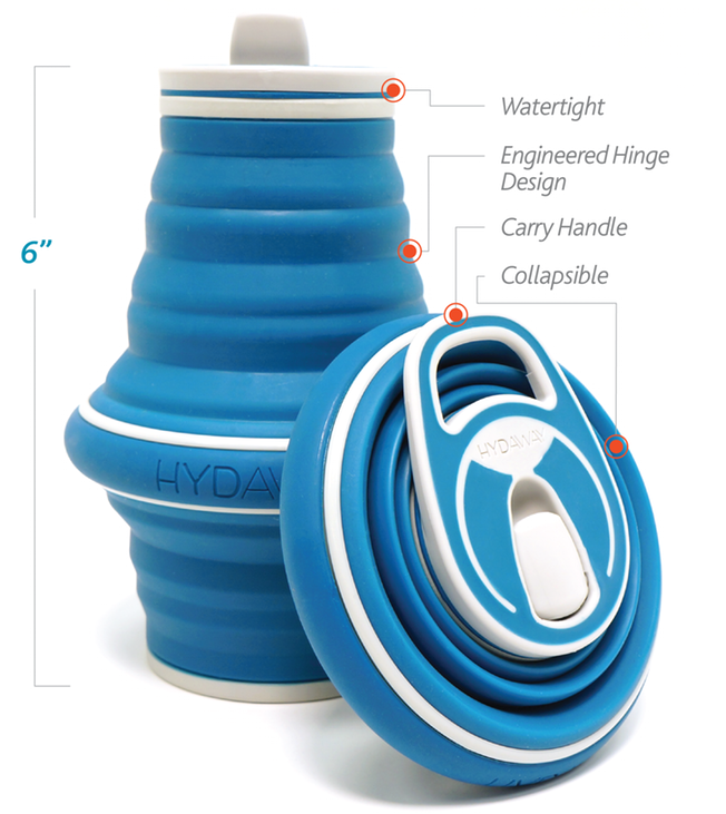 喝完壓扁收包包，可伸縮攜帶式水瓶 HYDAWAY
