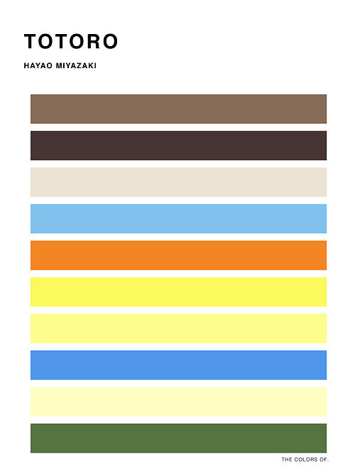 用設計師的調調彰顯對宮崎駿的愛，動畫轉化為主題調色盤