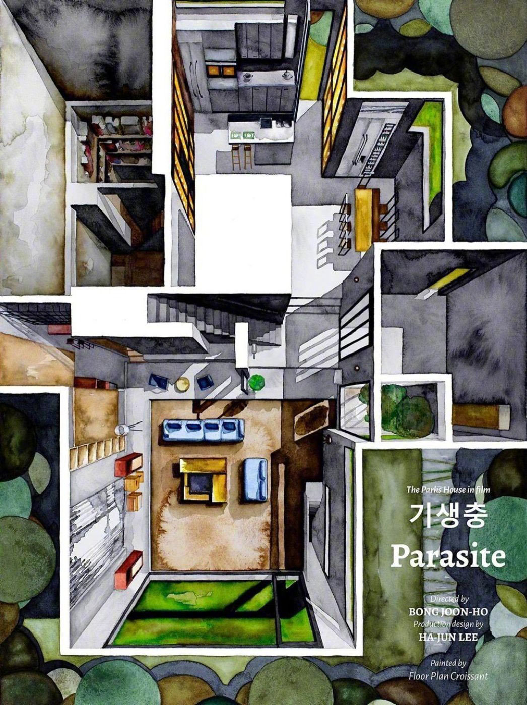 《寄生上流》海報不只有矇眼！石山水國畫、滿是獲獎桂冠、翻玩空間高低...... 20 張極富巧思的海報設計