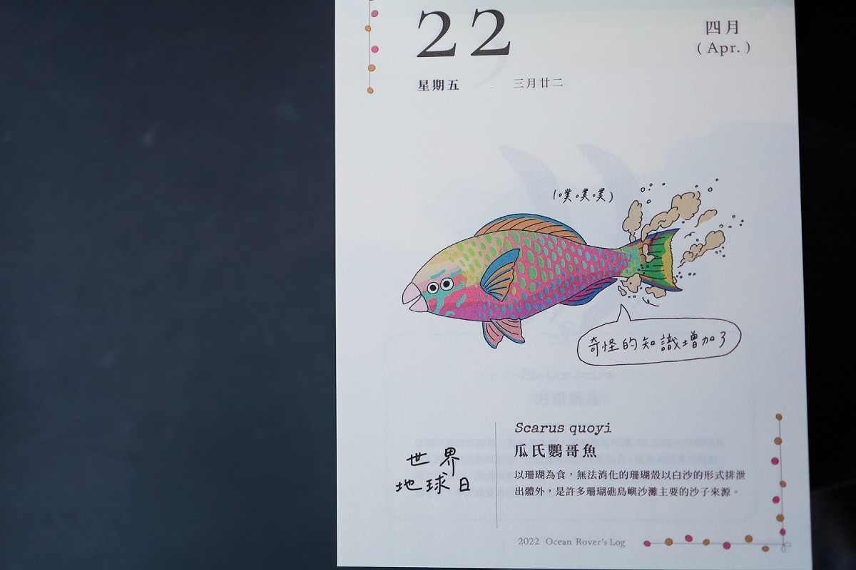2022海洋生物日曆「漫遊者號」亮點!365天手繪插畫、療癒故事化身海洋說書人