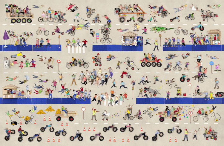 上千張兒童寫真合成巨幅歡樂街景照