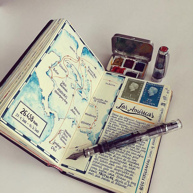 工程師變身手帳達人！西班牙藝術家José Naranja手繪環遊世界的旅行手札