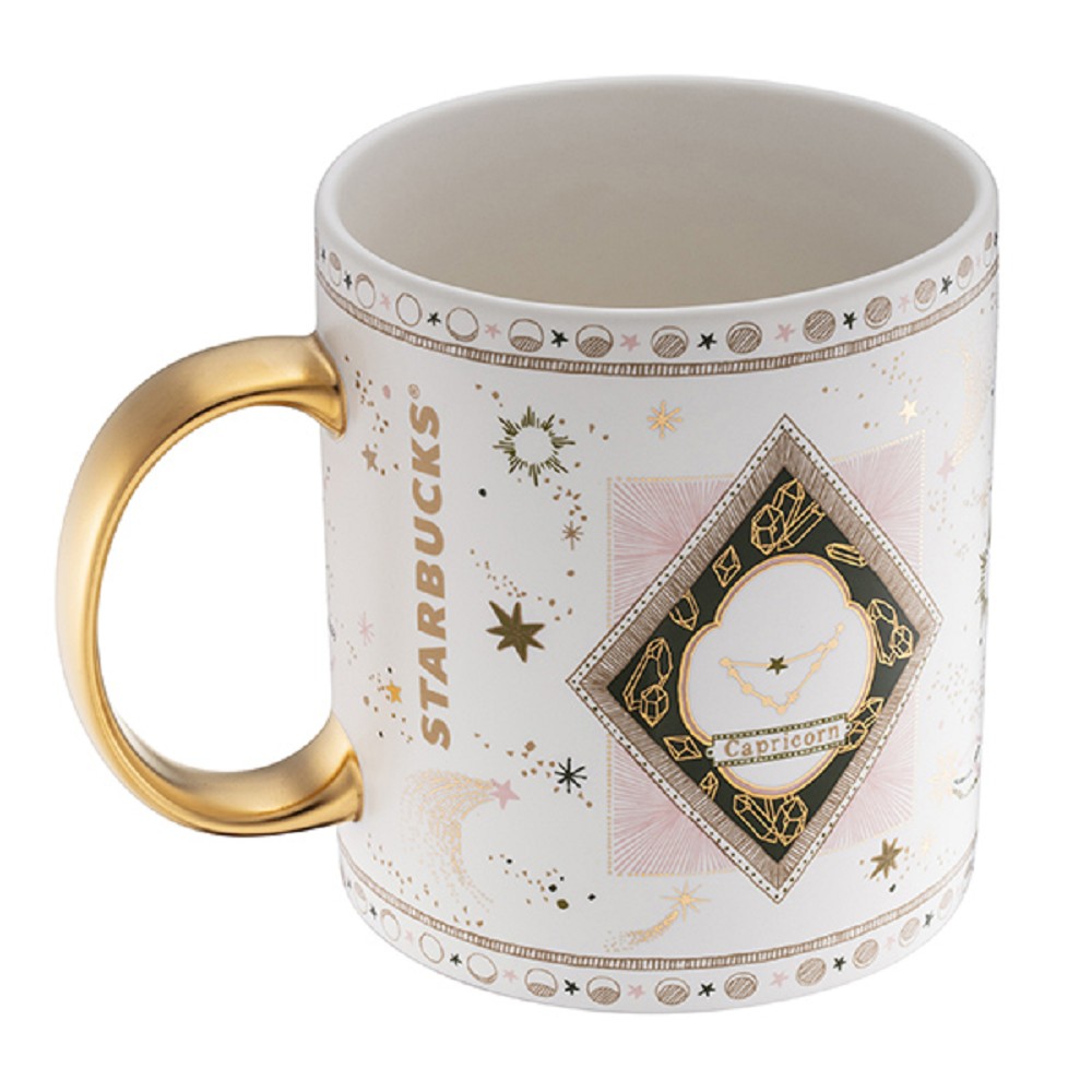 星巴克全新12星座馬克杯!精緻插畫遇上霧白釉色、金把手、燙金禮盒