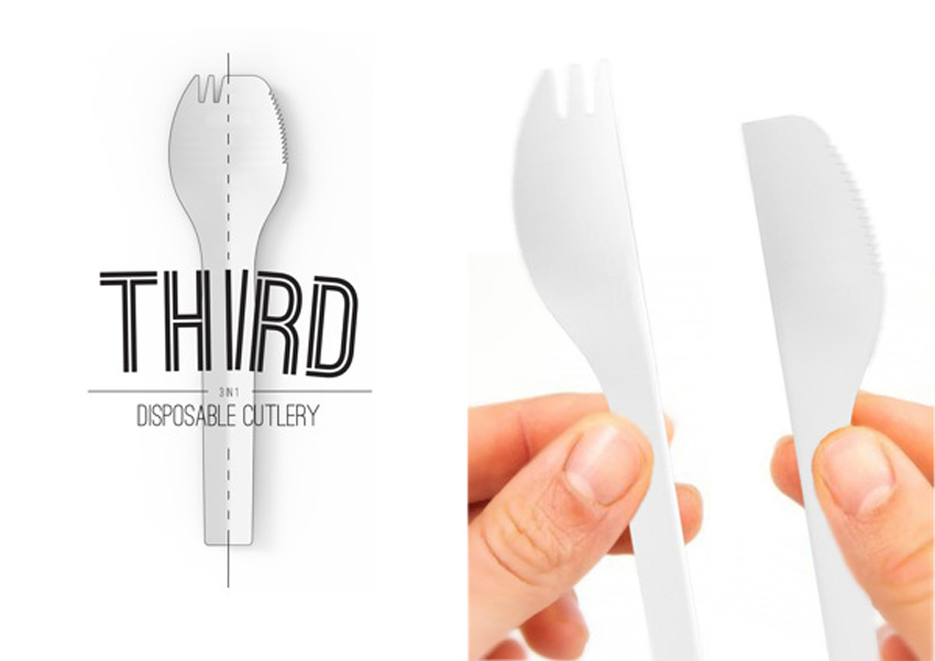 三合一免洗餐具，吃麵切肉喝湯一把罩