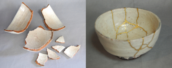 破陶瓷翻新修補技術"日本金繼"，笨手笨腳的救星