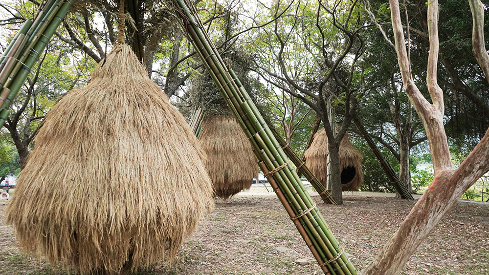 稻草製成的蟲蛹、舊門窗組小屋... 2019 浪漫台三線桃園龍潭展區林舜龍等台日藝術家「樟之細路」開展！