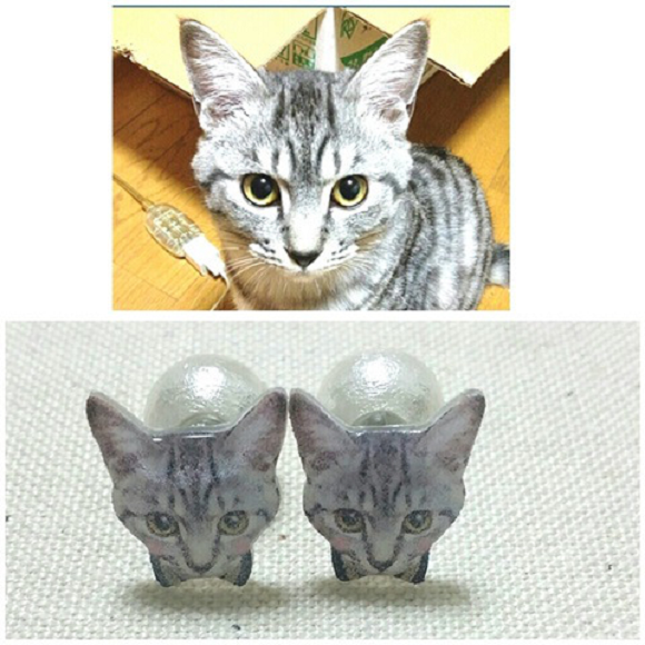 令人毫無招架之力，客製你家貓咪萌樣的耳環