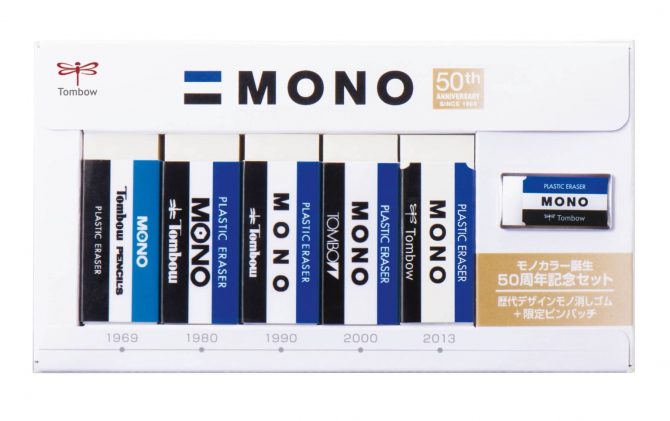 蜻蜓牌橡皮擦巴士行經東京街頭!MONO 橡皮擦 50 週年紀念復刻翻玩經典藍、黑、白包裝意象