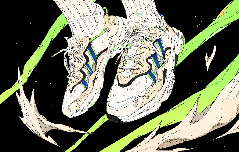 adidas 打造全新鞋款 OZWEEGO 帶領潮流新進化，攜手饒舌歌手熊仔、聲光藝術家姚仲涵、潮流插畫家周建安等合作打破經典！