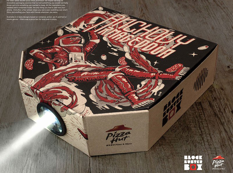 特製披薩盒搖身一變成為最酷的輕便型手機投影器