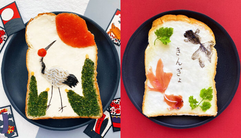 早餐來片藝術吐司!日本設計師Manami Sasaki讓浮世繪、山水畫化身創意吐司