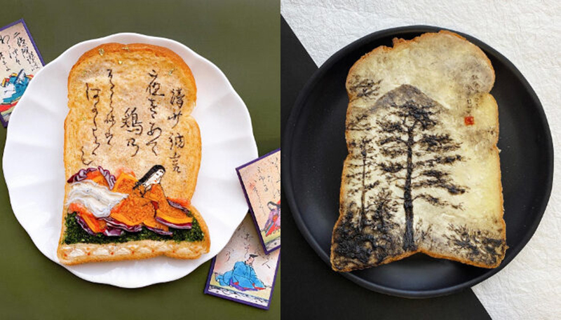 早餐來片藝術吐司!日本設計師Manami Sasaki讓浮世繪、山水畫化身創意吐司