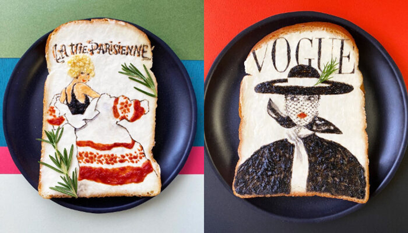 早餐來片藝術吐司!日本設計師Manami Sasaki讓浮世繪、山水畫化身創意吐司