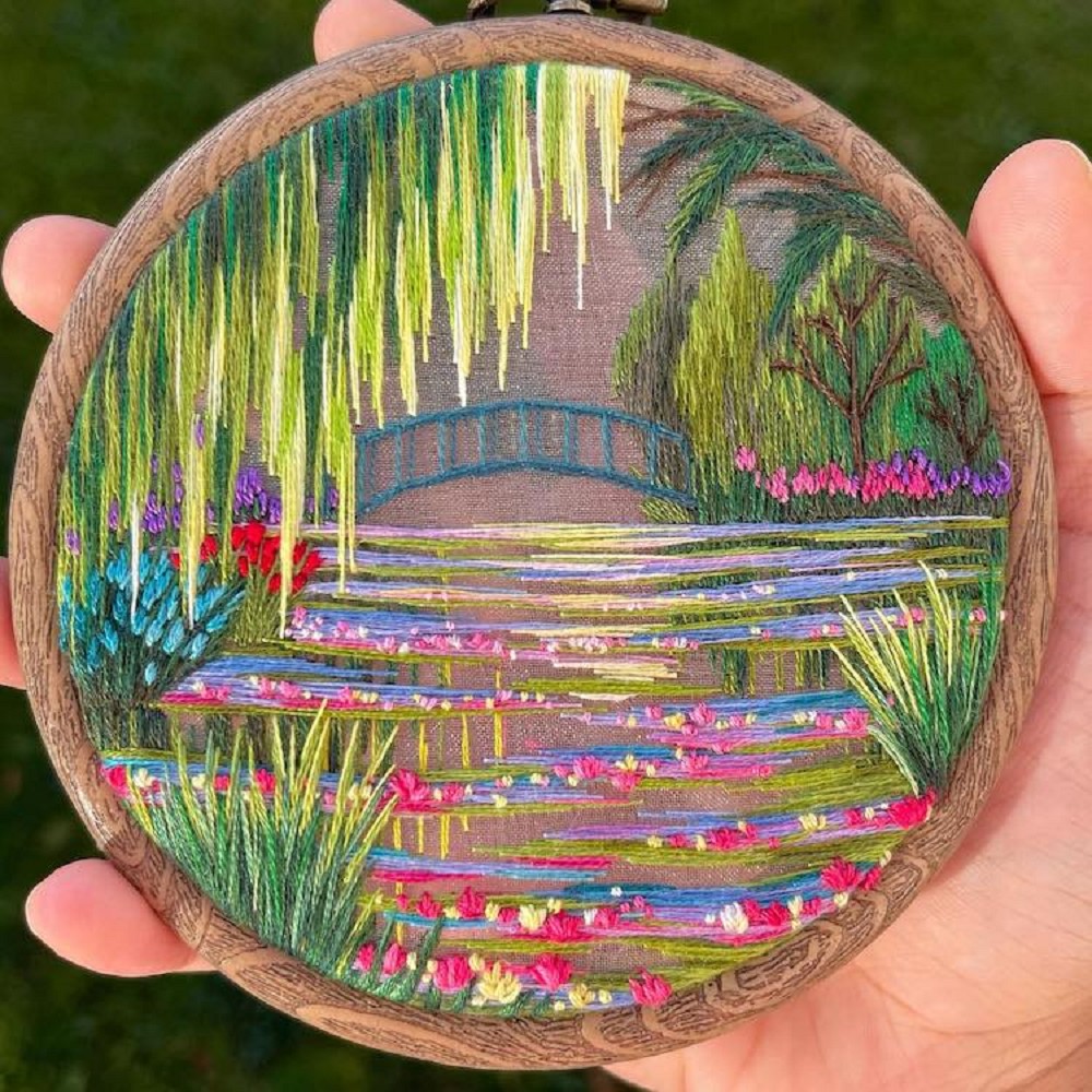 用刺繡展示森林之美!英國藝術家Sew Beautiful的自然系法國結粒繡創作