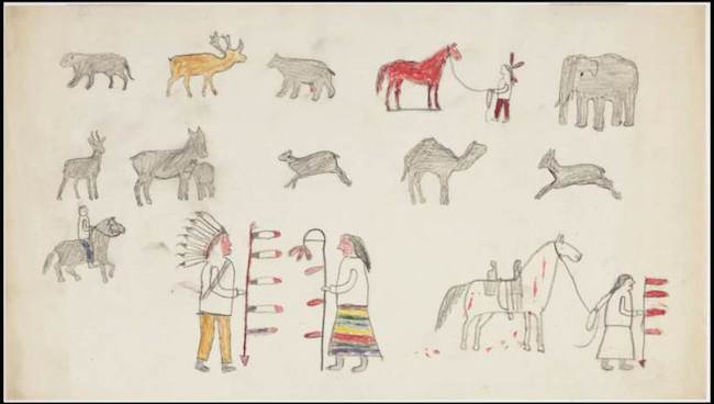 是繪畫也是日記──美紐伯里圖書館百年原住民畫作開放線上使用