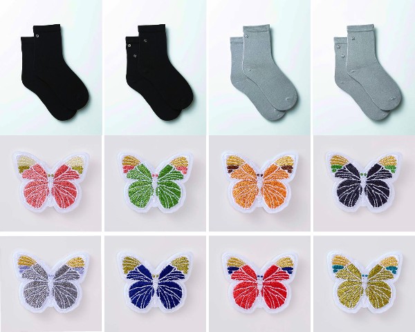 日本蝴蝶圍繞的美容襪，保暖兼具保濕功能