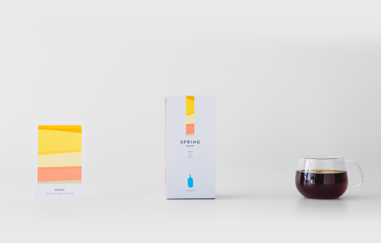 Blue Bottle 首推「季節混搭口味 Seasonal Blend」！腮紅粉、琥珀黃繽紛色彩新包裝一改簡約藍瓶咖啡的想像