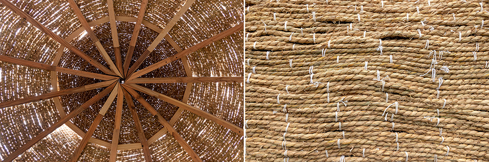 在天地間用 14 根木棍、玻璃或稻草搭建一處茶席，找尋人與自然和諧共存的可能