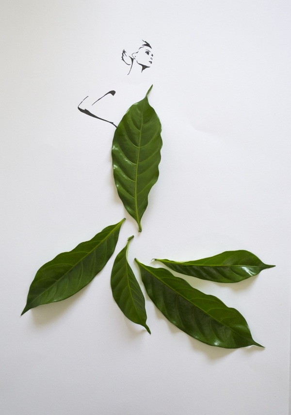 為女伶穿上絕世有機華服，優雅的樹葉創作