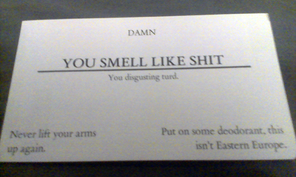 交換了可能就會吃上官司的真心話惡毒名片