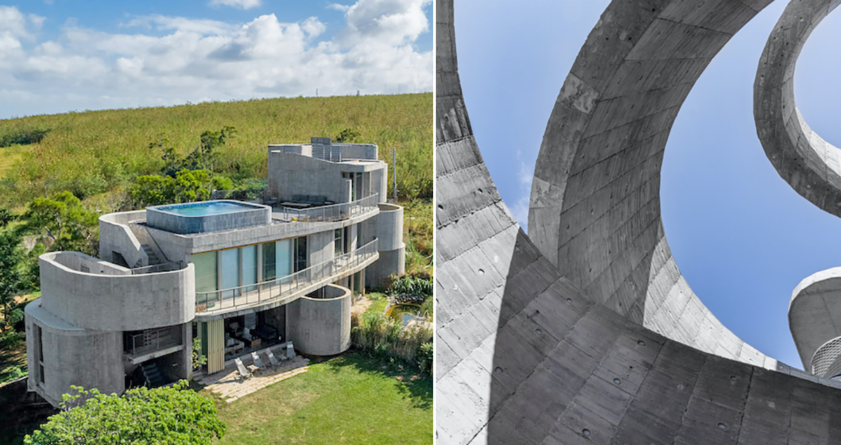 屏東恆春「灣臥」清水模旅宿！蜿蜒弧牆、依傍自然砌築的風格旅宿空間