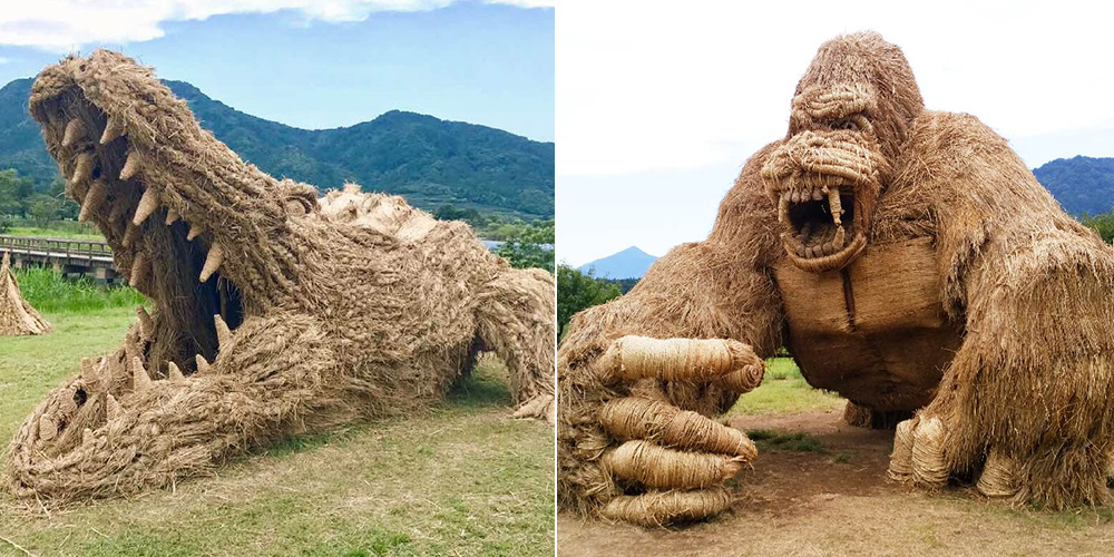 稻草與傳統工藝結合！2021日本「稻草藝術節」展出鳳凰、防疫妖怪Amabie與達摩等巨型裝置藝術