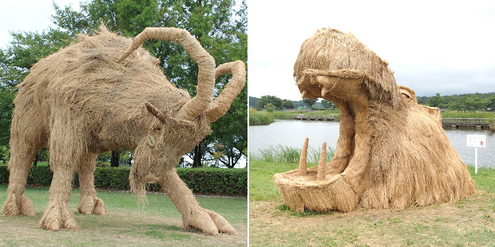 稻草與傳統工藝結合！2021日本「稻草藝術節」展出鳳凰、防疫妖怪Amabie與達摩等巨型裝置藝術