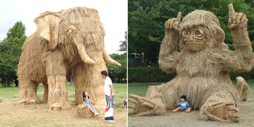 稻草與傳統工藝結合！2021日本「稻草藝術節」展出鳳凰、防疫妖怪Amabie與達摩等巨型裝置藝術