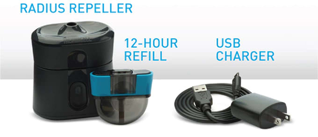充電式電蚊香 Radius，旅行、戶外運動自帶防護罩