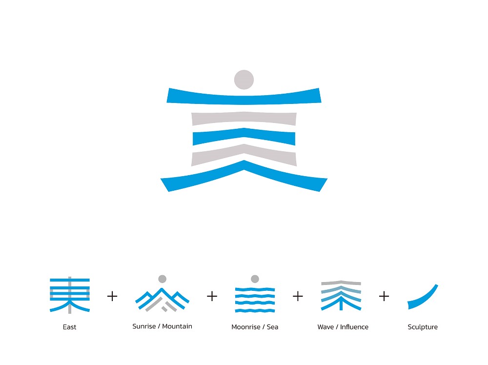 台東全新城市Logo品牌識別設計！「五感台東」轉化東字結合日出月升、山海藍色彩