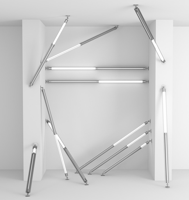 燈具 + 伸縮桿，Xtension Light 可自由調整長度的伸縮壁燈