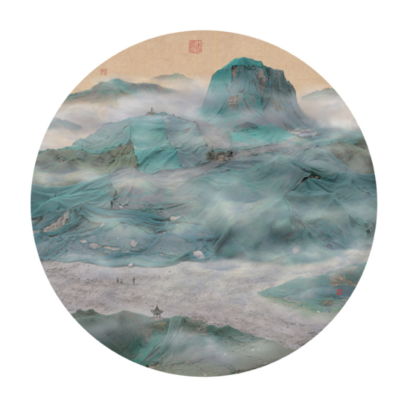 煙霧飄渺的水墨畫，仔細一看居然是…！？